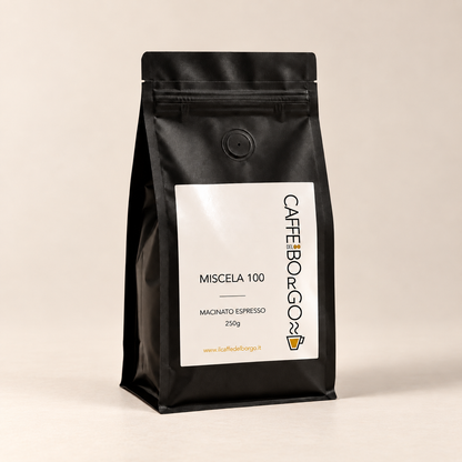 100 Arabica caffè macinato per espresso, confezione da 250 g