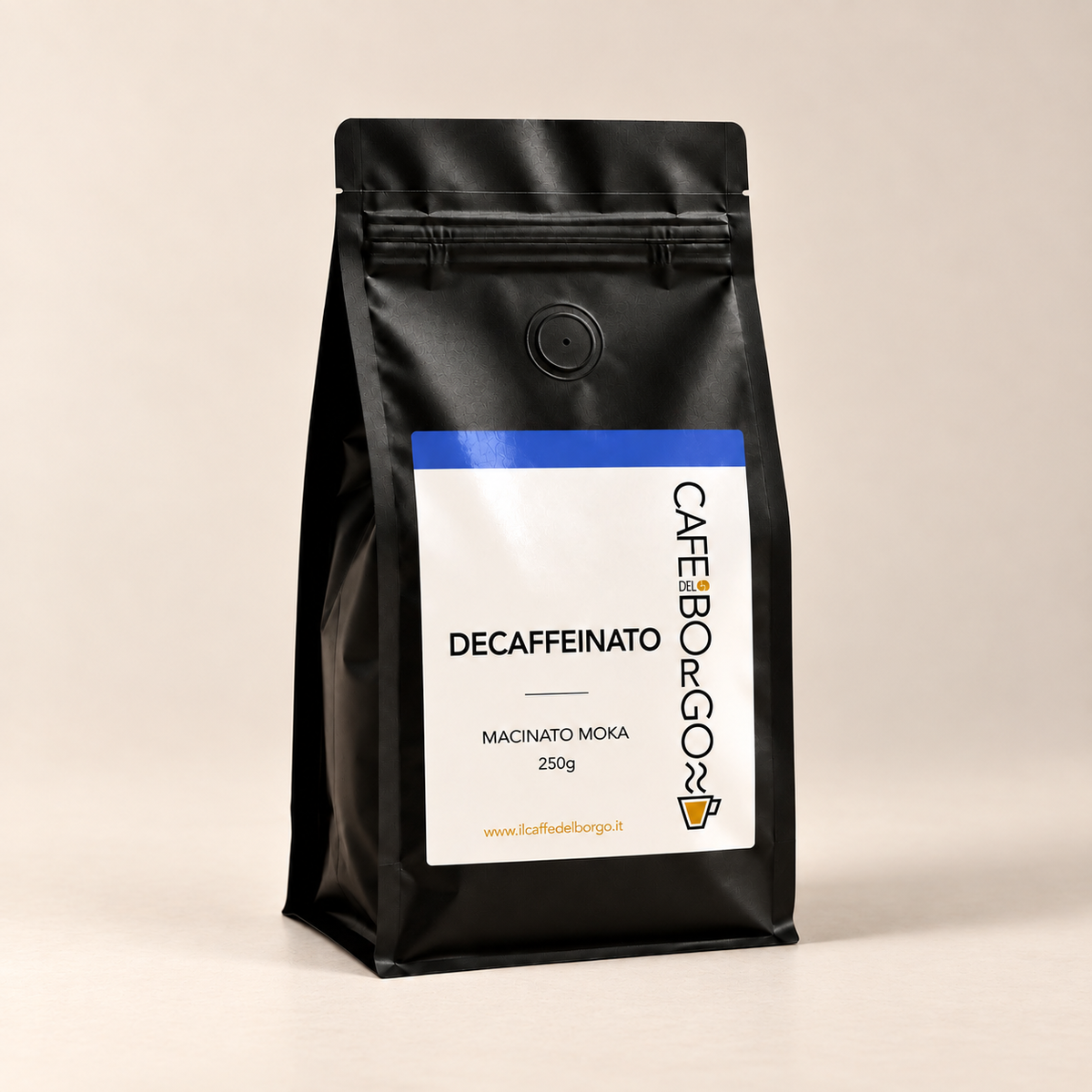 Decaffeinato caffè macinato per moka, confezione da 250 g