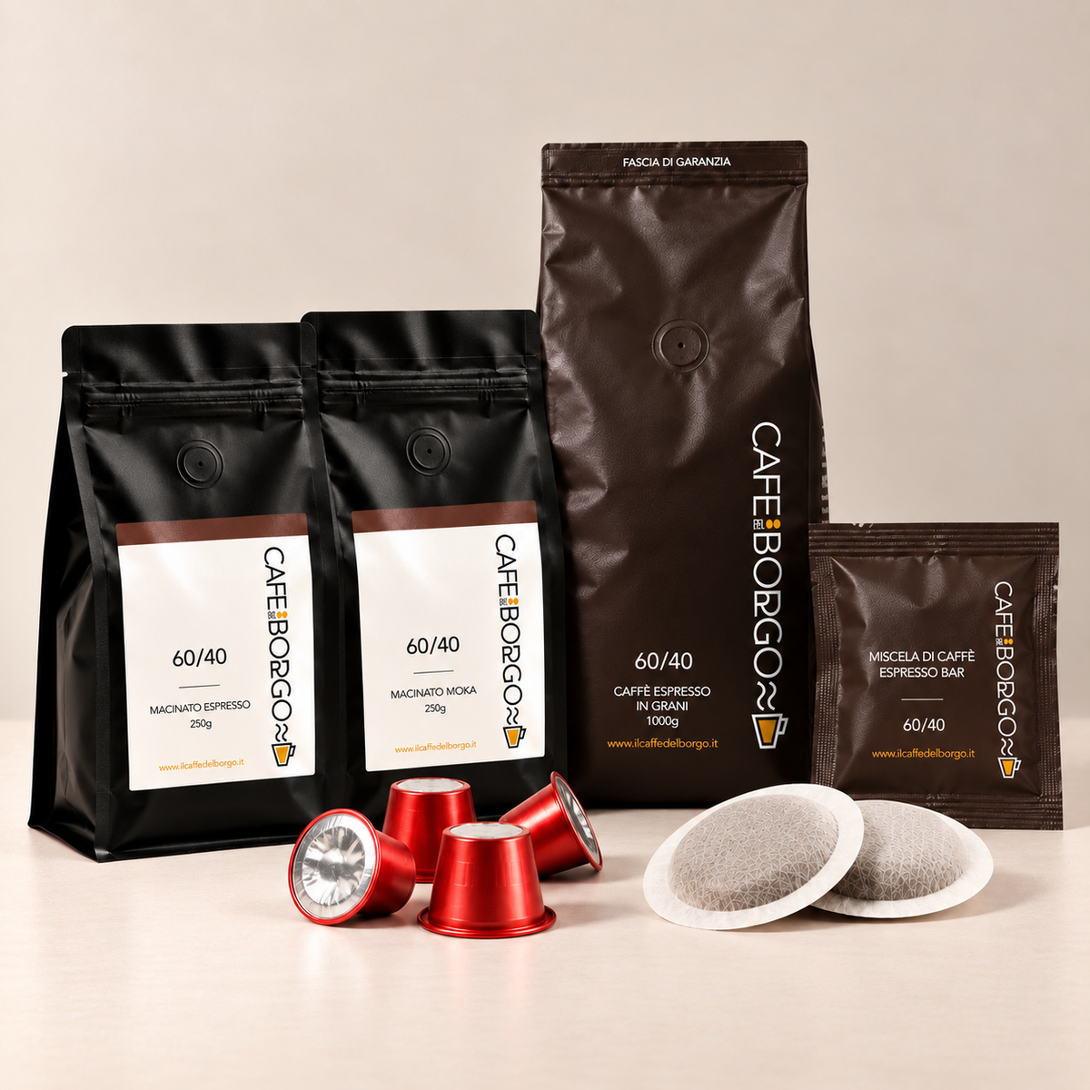 Rossa, miscela espresso corposa: confezione Caffè del Borgo